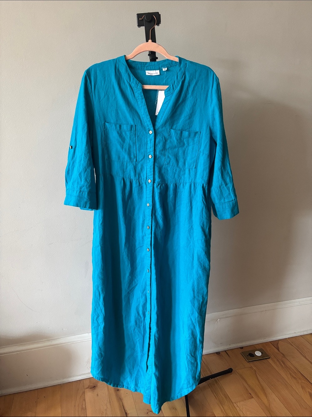 Westbound Teal Linen Dress